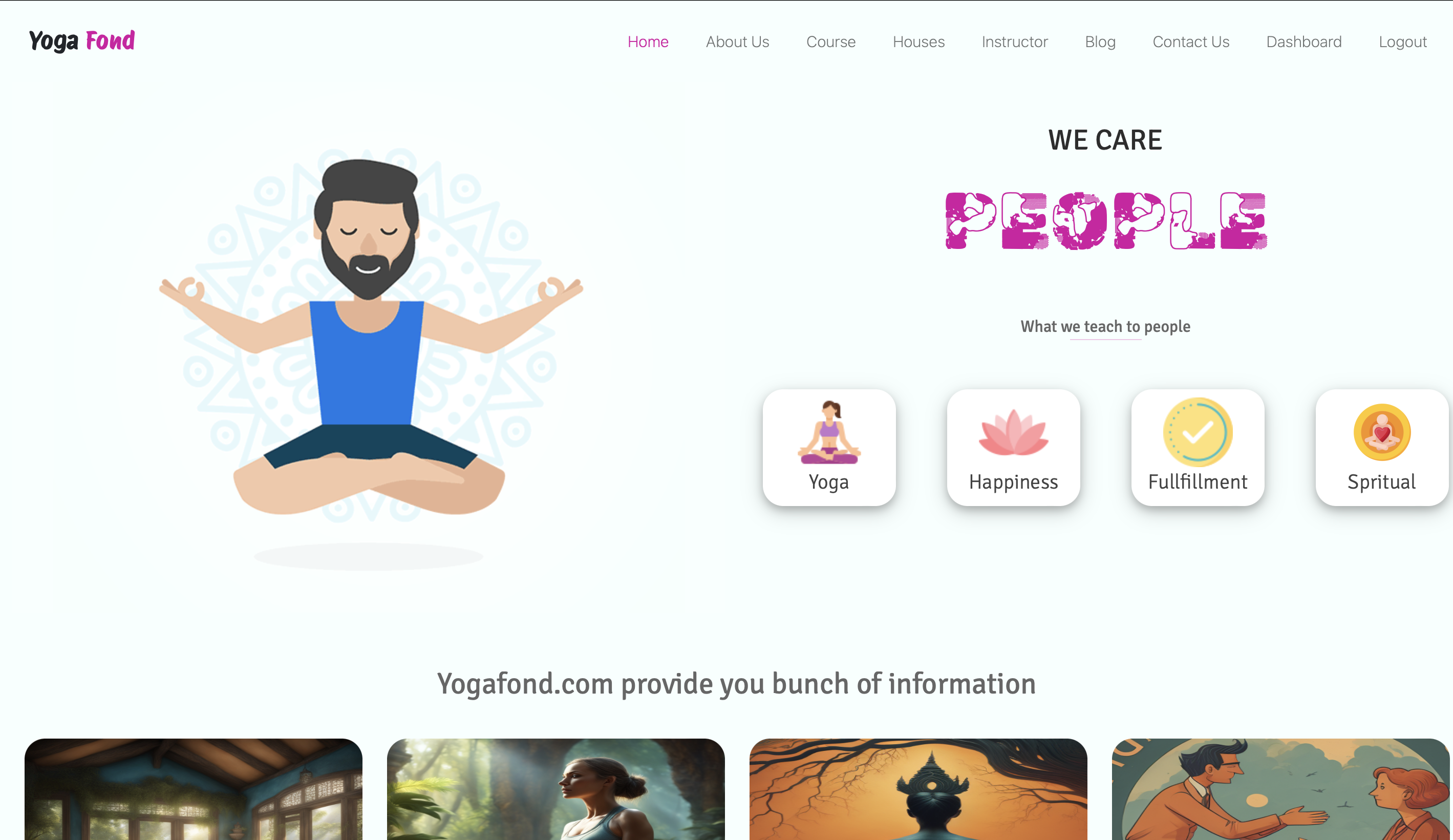 Yoga Site with Dashboard